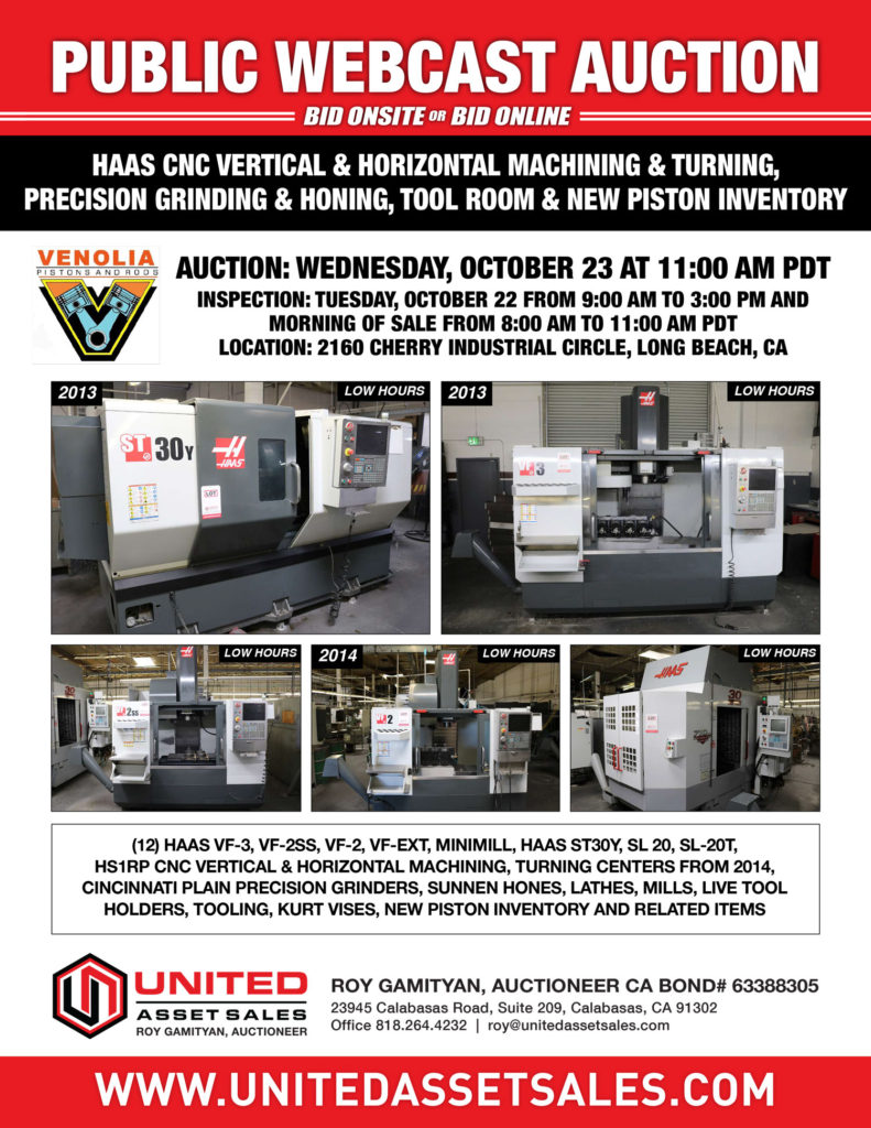 Venolia Pistons United Asset Sales